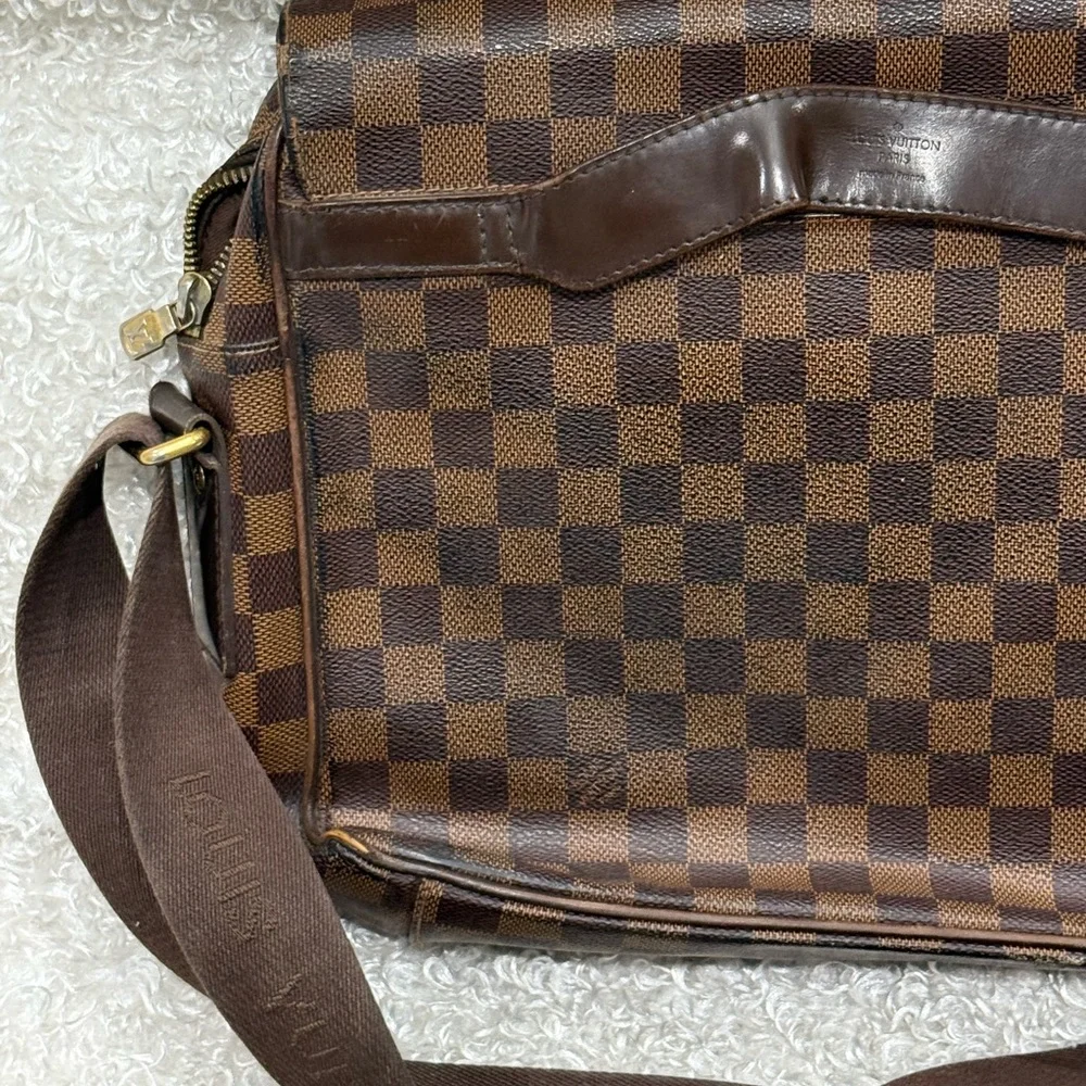 Louis Vuitton Ebene Dark Brown Checkered Messenger Bag